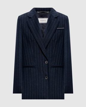 Peserico Blue striped wool jacket A0120203362