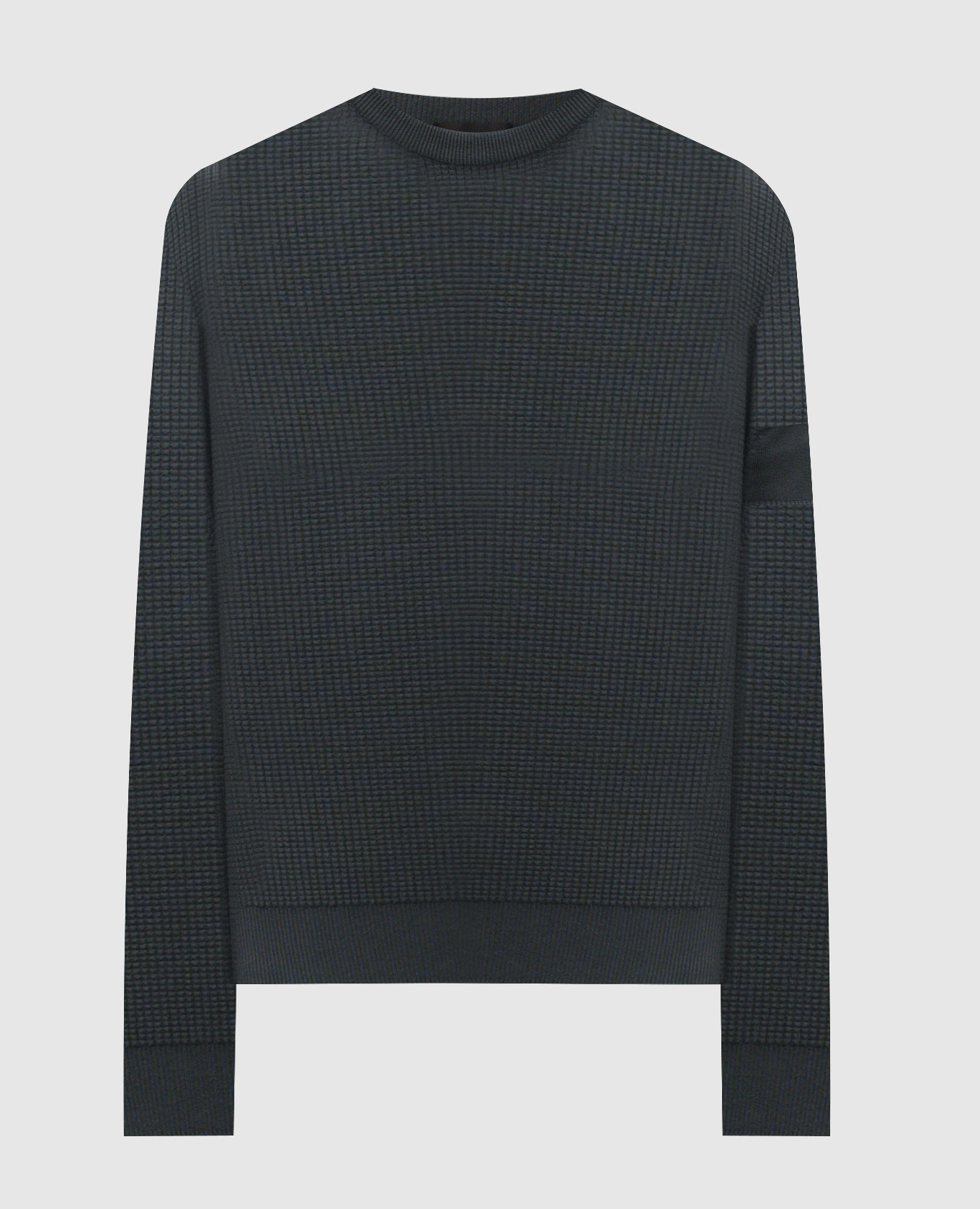 Grey wool sweater with logo patch Moncler