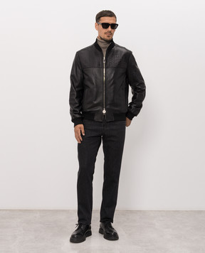 Stefano Ricci Black leather jacket M7J6300200NPSTR6
