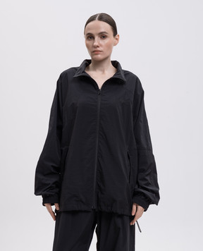Maison Margiela MM6 Black windbreaker with logo embroidery SH0AM0083M35732
