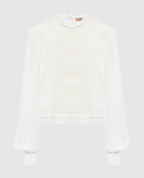 Twinset Ivory blouse with embroidery 262TP2250