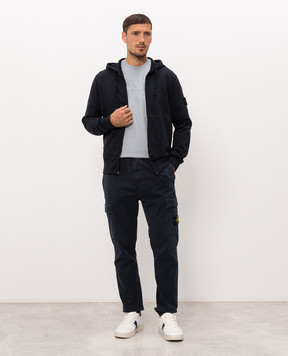 Stone Island Blue joggers with logo patch L2S153100033S00L1