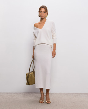 Gabriela Hearst Orlith ivory cashmere and silk pullover 4269015A144