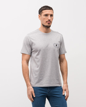 Stefano Ricci Grey melange T-shirt with embroidered logo MNH6104960TE0001
