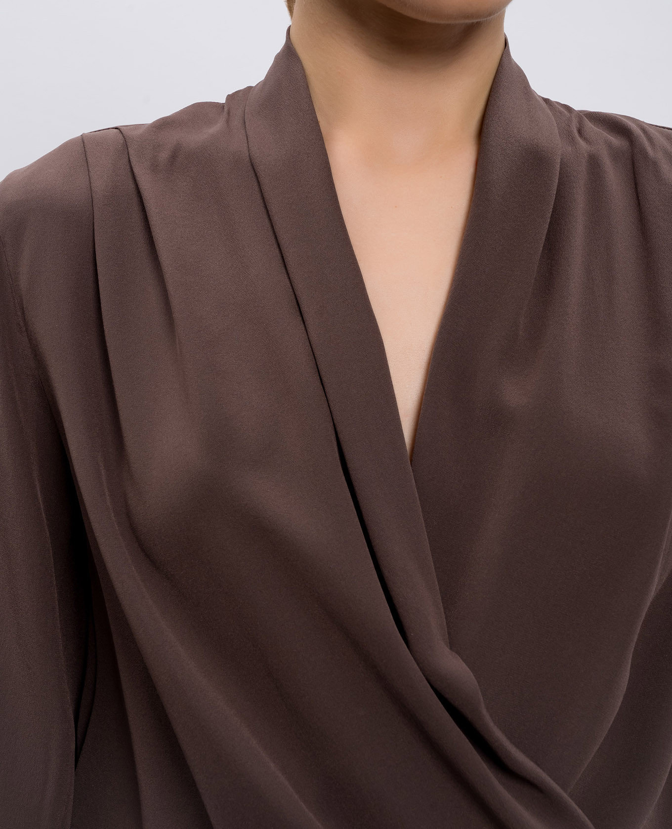 Brown silk bodysuit Brunello Cucinelli 5