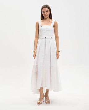 Masnada White dress with sash 8055