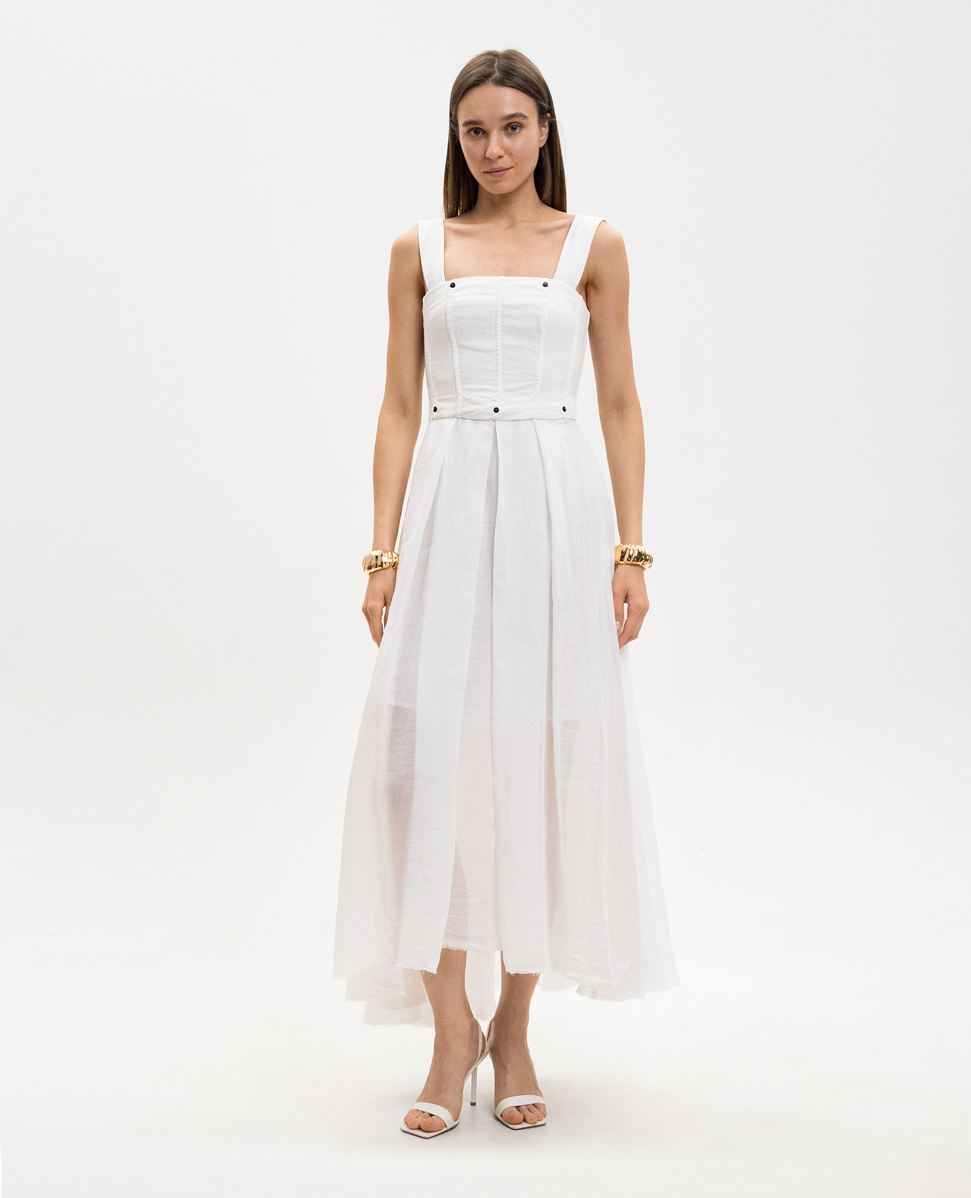 

White dress with sash Masnada