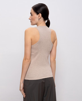 Peserico Beige melange top with chain S08781J005669