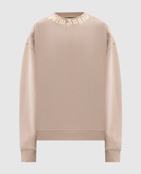 Palm Angels Beige sweatshirt with logo print PAMBA003FL001
