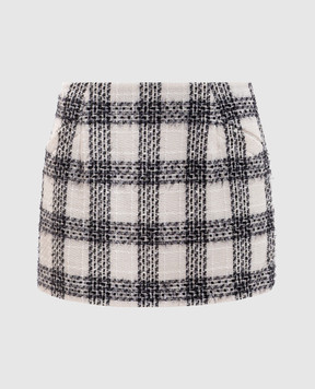Vetements Ivory tweed mini skirt with wool WH27SK026WC