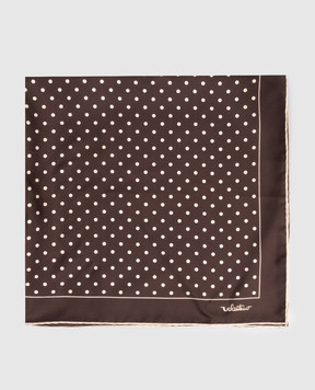 Valentino Brown polka dot silk scarf 8W2EI114XHD