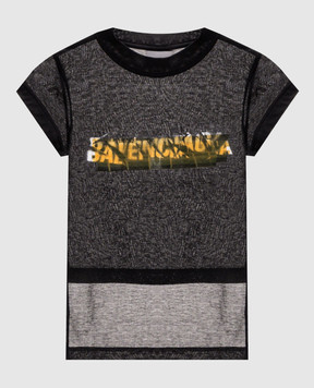 Balenciaga Black Messy Spray Chopped T-shirt 871744TUVI7