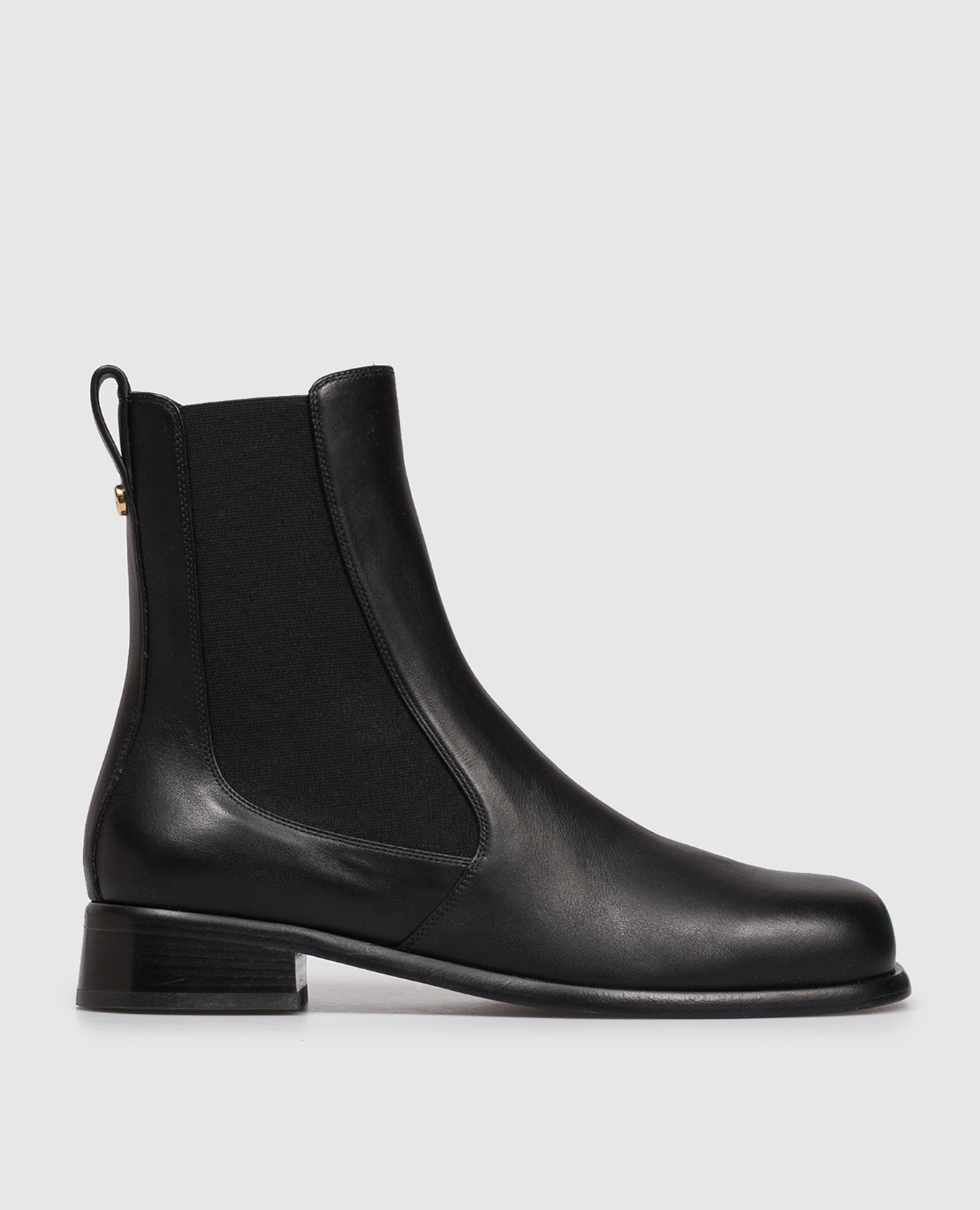 Avenue black leather chelsea boots