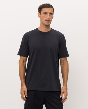 Peserico Navy blue t-shirt with logo print R55557J0Q200089