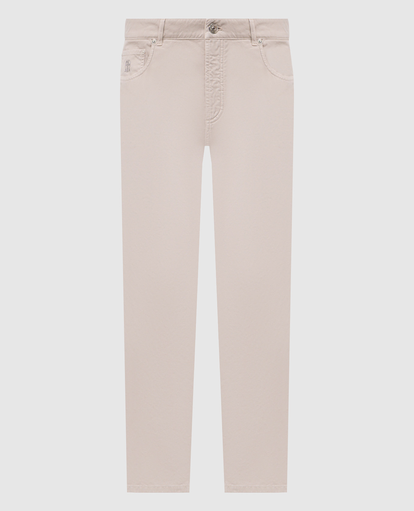 Beige pants with logo