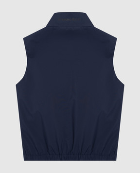 Stefano Ricci Children's blue vest with emblem Y6J4100020PL001HSACJ6