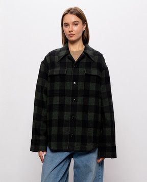 Ami Paris Green wool check shirt USH875WV0220w