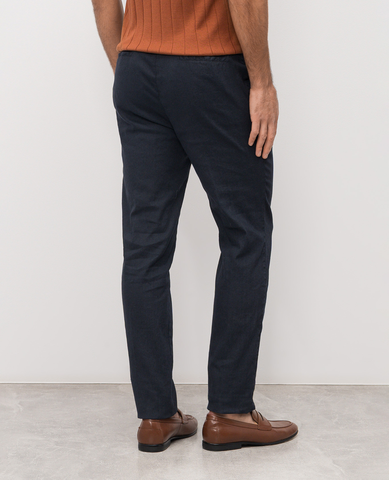 Blue linen pants Enrico Mandelli 4