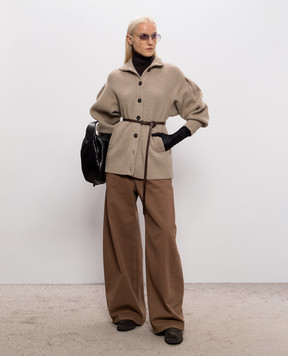 Brunello Cucinelli Brown cardigan with belt M16750836