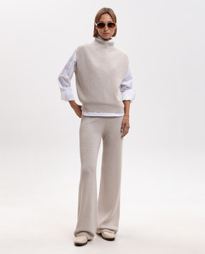 Peserico Beige wool pants with lurex A94116F129U470