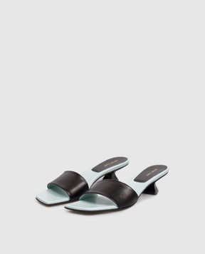 Sergio Rossi Black Sculpt leather mules B14530MCPT04
