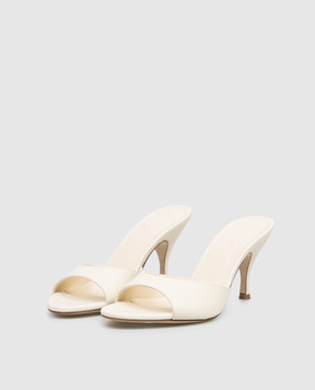 Aeyde Samia beige leather mules HS0693001002126