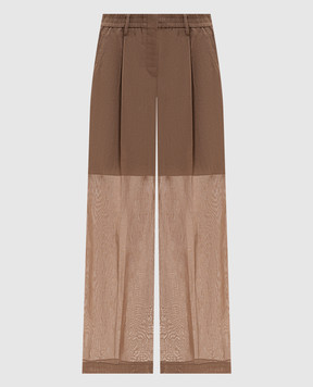 Brunello Cucinelli Brown pants with chain M0F91P9174
