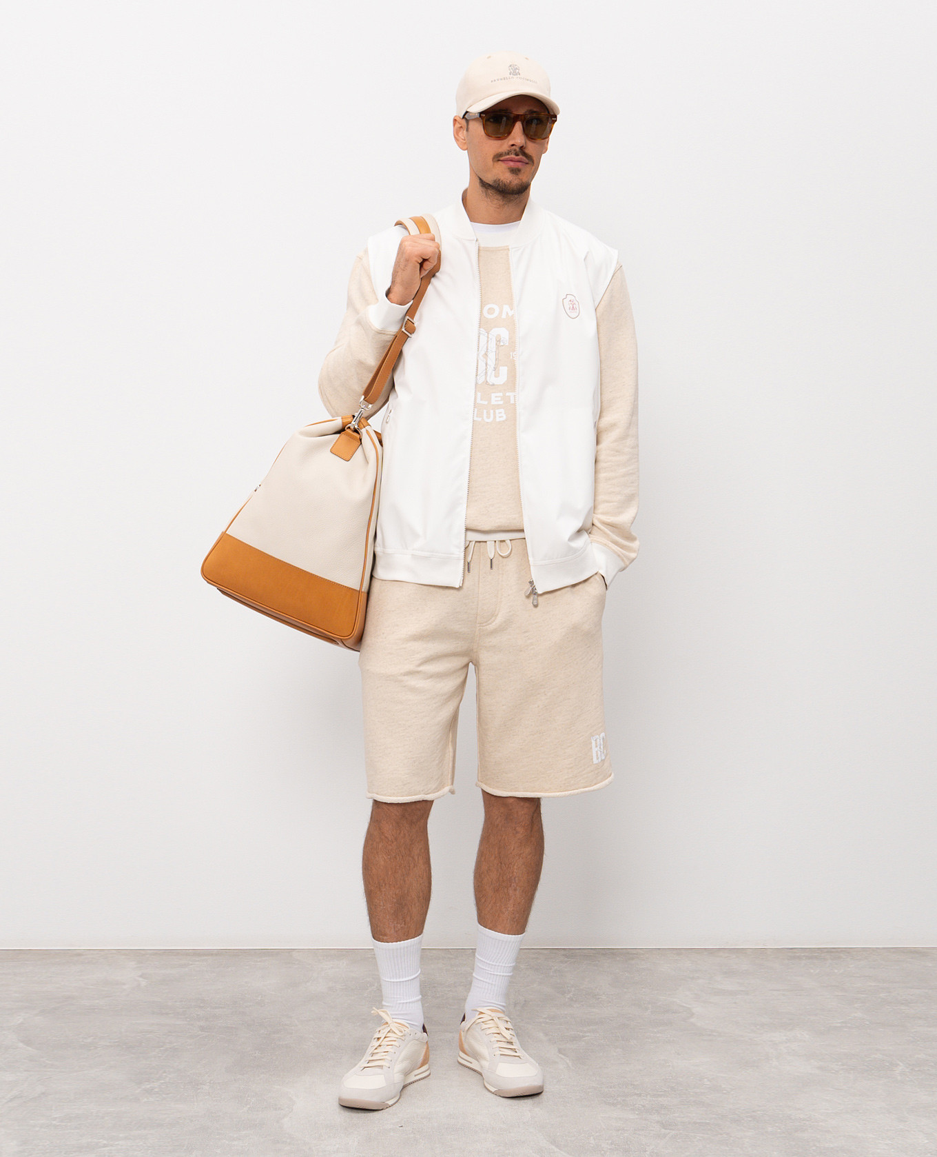 

White vest with logo print Brunello Cucinelli