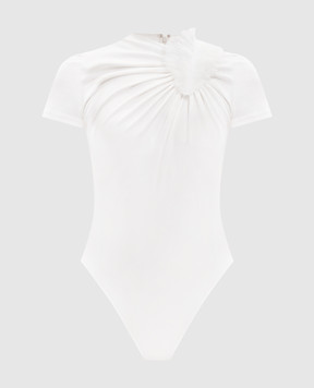 David Koma Ivory bodysuit with applique SS26DK65BS
