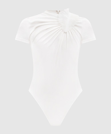 Ivory bodysuit with applique