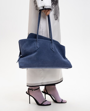 The Attico La Passeggiata blue suede tote bag 260WAH00054LBT007AA