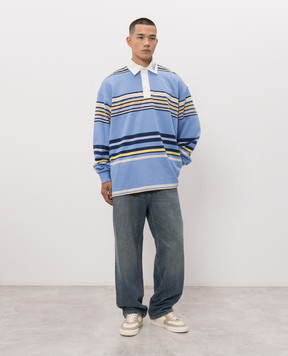 AMIRI Blue striped polo shirt AM326JR017