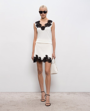 Ermanno Scervino White mini skirt with contrasting lace D485O302APIKX