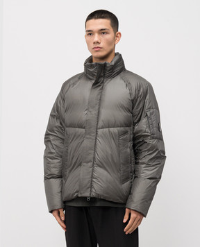 C.P. Company Grey down jacket with logo patch MOW183A110467A