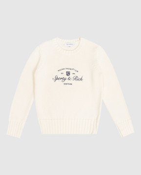 Sporty & Rich Children's sweater in Syracuse ivory with logo embroidery WS09375412WH37