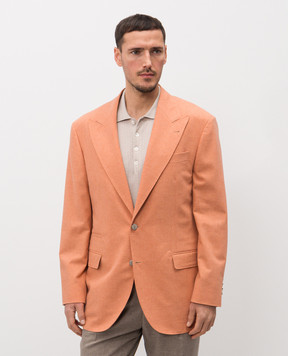 Brunello Cucinelli Orange jacket with wool and silk MR4998BFC8