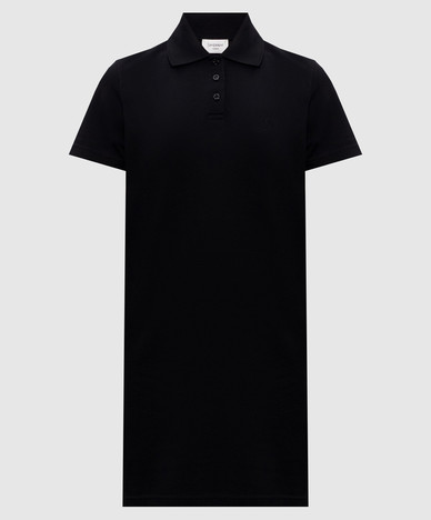 Black polo dress with monogram embroidery
