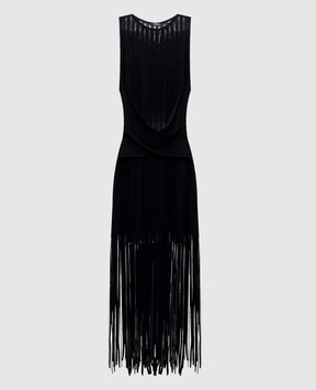 Balmain Black dress with fringe GF0R5176KJ63