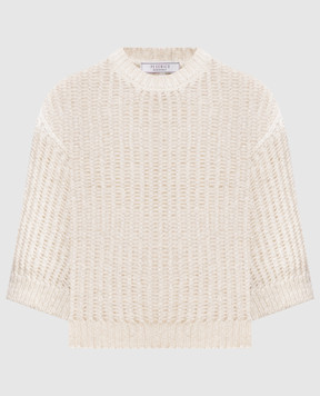 Peserico Beige openwork jumper with alpaca wool A99221F03E9196