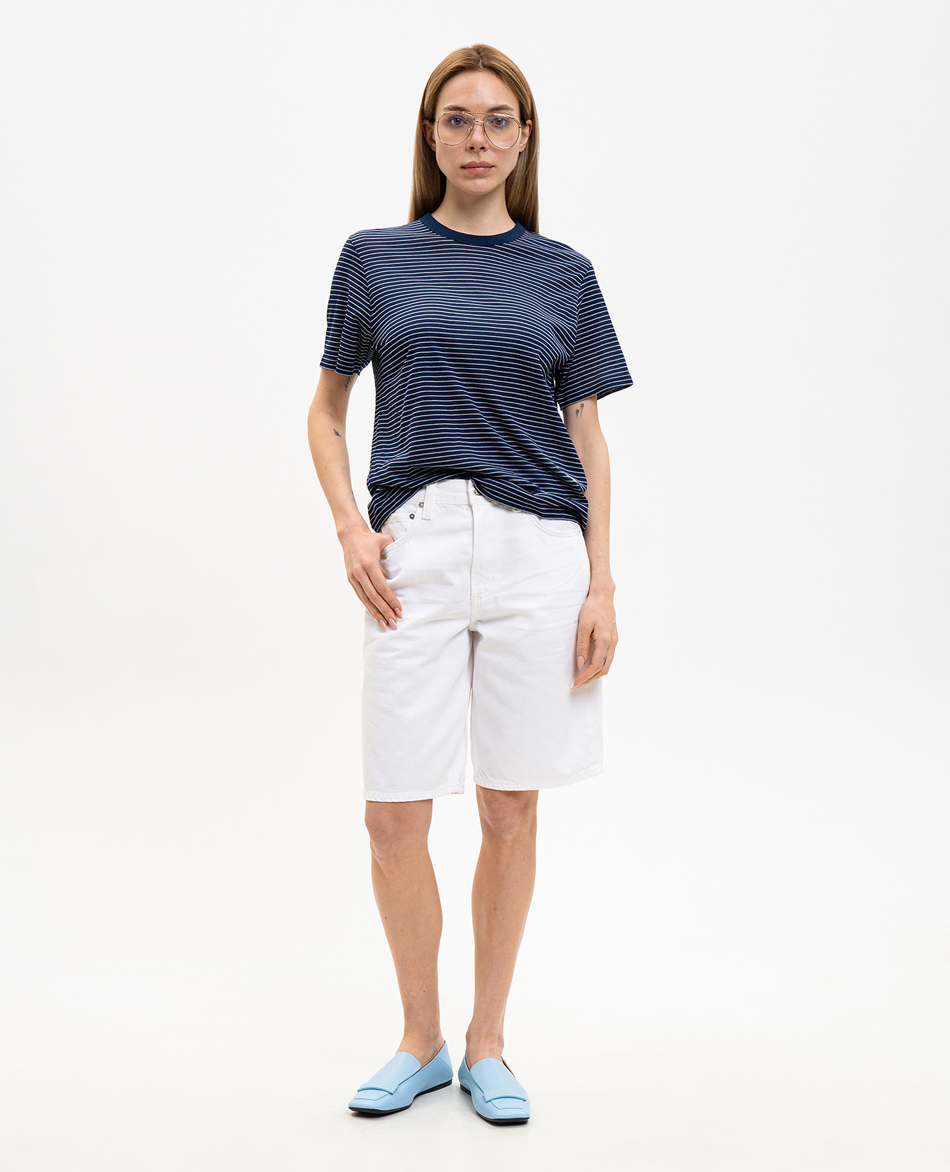 

Blue striped T-shirt Ami Paris