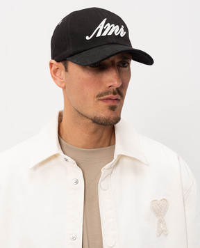 Ami Paris Black cap with logo patch UCP276AW0028