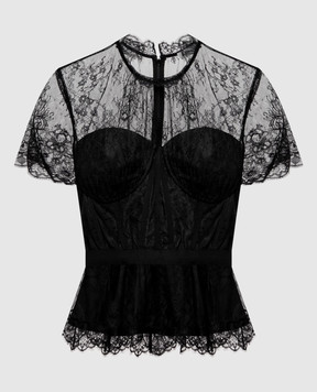 Simkhai Black lace bustier top SI2993I