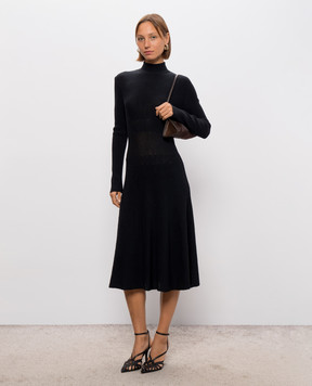 Balmain Black ribbed wool dress HF1RL245KK06