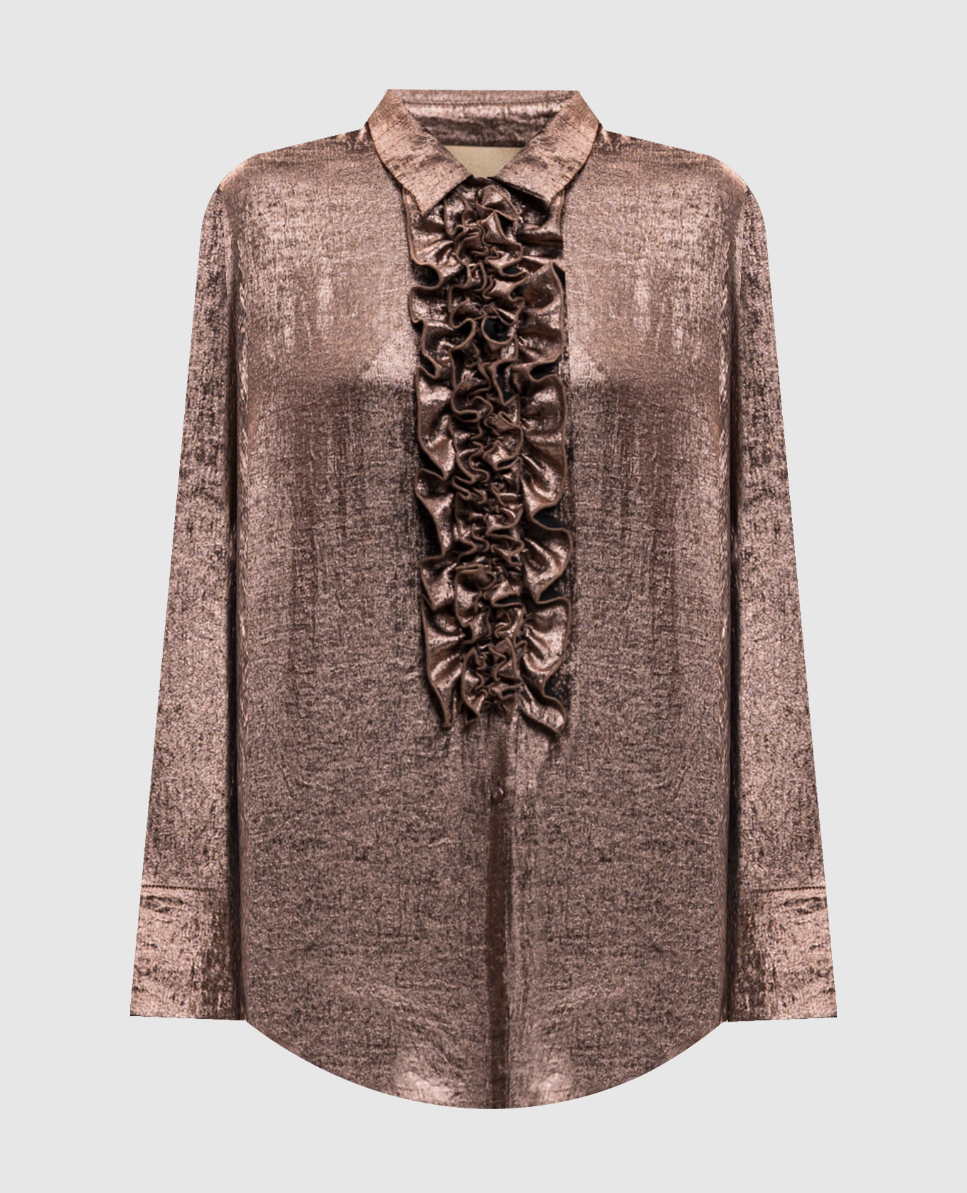 Bilancia Bis brown blouse with ruffles