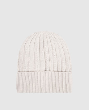 Moncler Grey wool hat with logo patch L20933B00016M1241