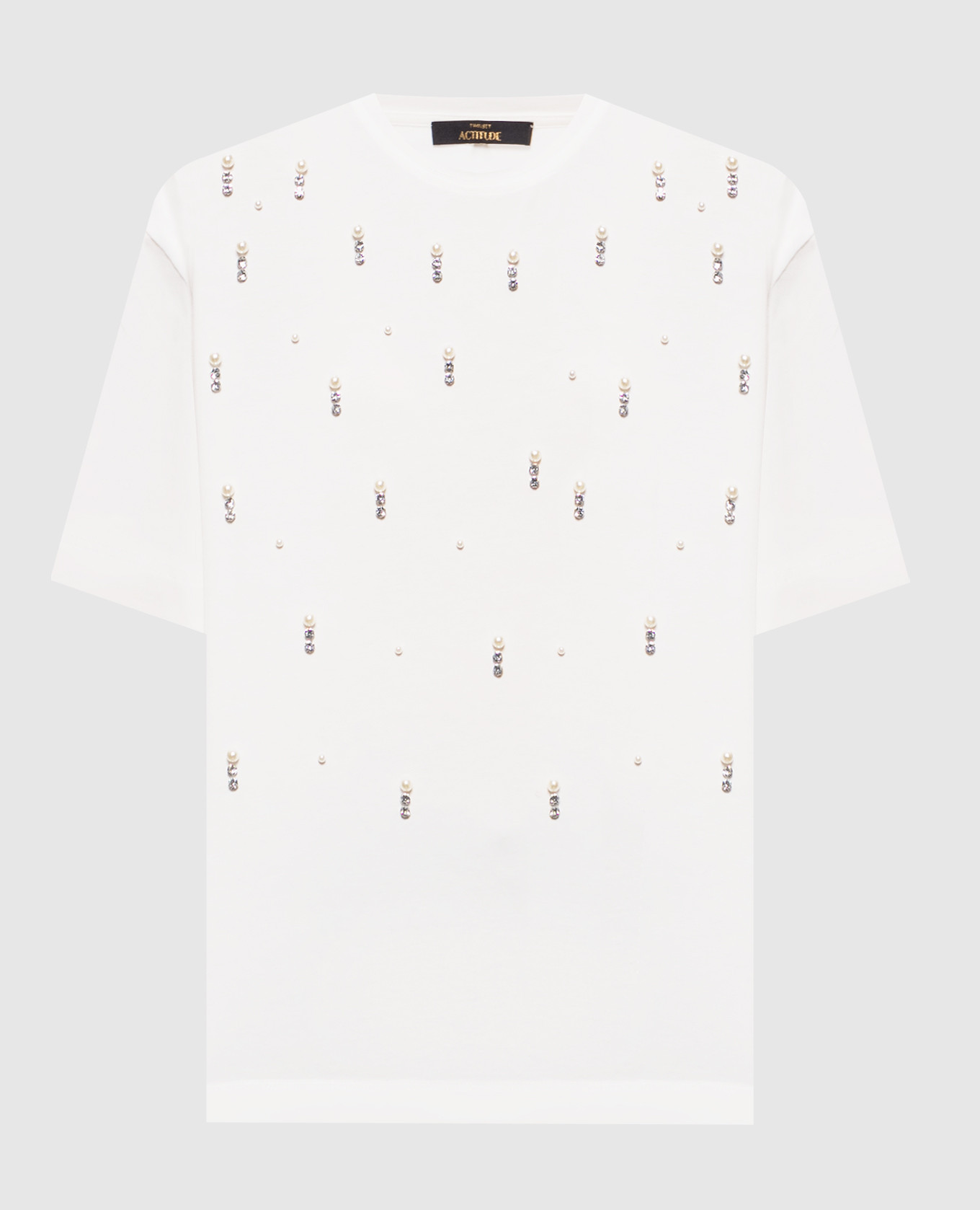 Ivory T-shirt with crystals