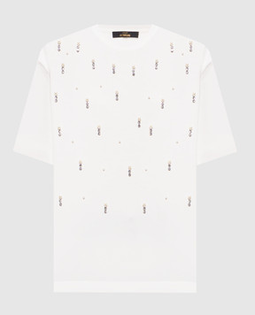 Twinset Ivory T-shirt with crystals 262AT2220