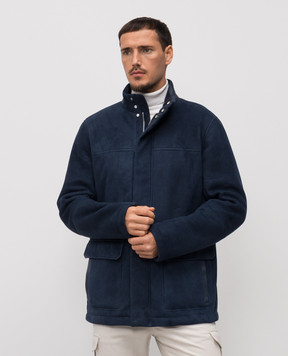 Stefano Ricci Blue sheepskin coat M7J5300190LACONY