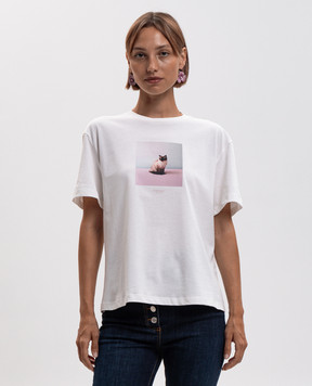 Twinset White T-shirt with print 262TF2090