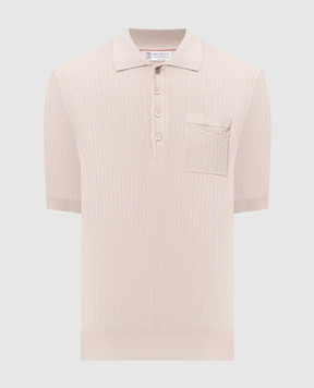 Brunello Cucinelli Beige polo shirt with a pattern M29806205